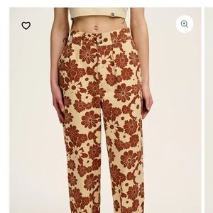 Lucy & Yak Addison Floral Brown and Cream Pants